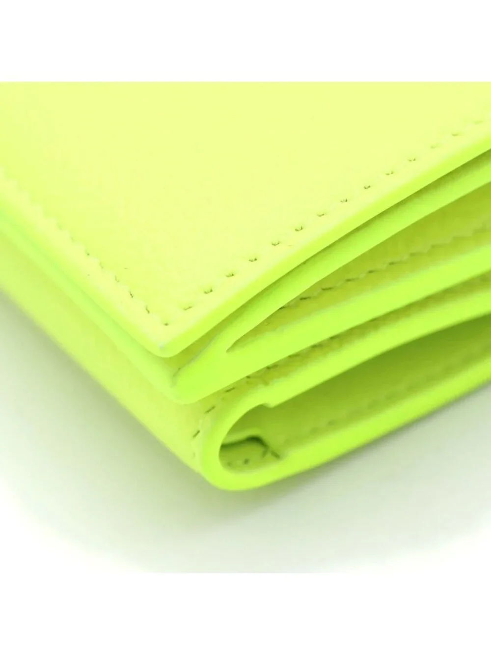 Balenciaga Cash Mini Wallet Trifold Logo Leather Yellow Green